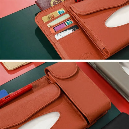 GOATHERD Car Sun Visor Tissue Box Storage Bag Microfiber Leather Cards Glasses Holder Bag