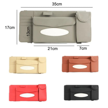 GOATHERD Car Sun Visor Tissue Box Storage Bag Microfiber Leather Cards Glasses Holder Bag