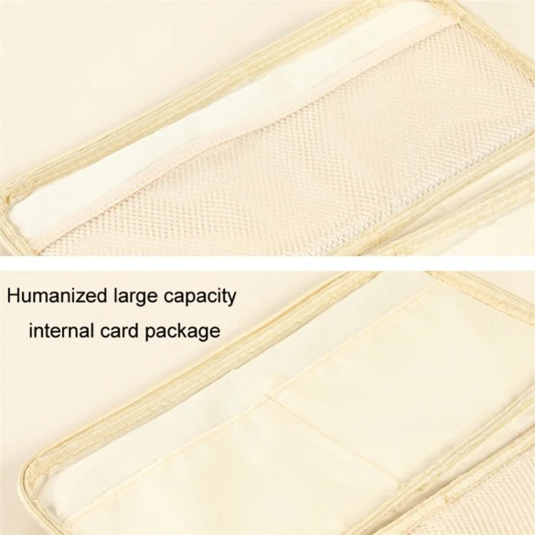 Car Sunshade Storage Bag Multi-Pockets Sunglasses Cards Pen Organizer Microfiber Leather Pouch