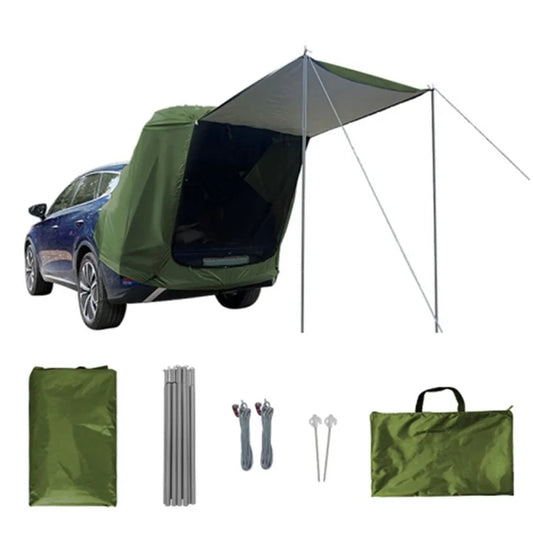 Car Rear Camping Tent Set Oxford Cloth SUV Cabana Tent with Awning Shade