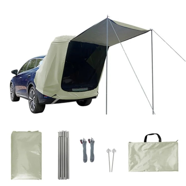 Car Rear Camping Tent Set Oxford Cloth SUV Cabana Tent with Awning Shade