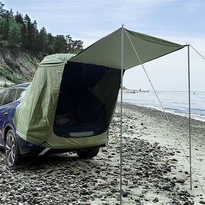 Car Rear Camping Tent Set Oxford Cloth SUV Cabana Tent with Awning Shade