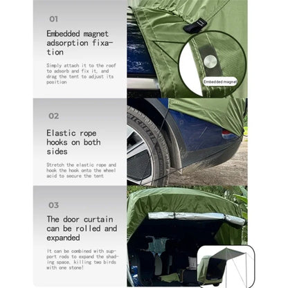 Car Rear Camping Tent Set Oxford Cloth SUV Cabana Tent with Awning Shade