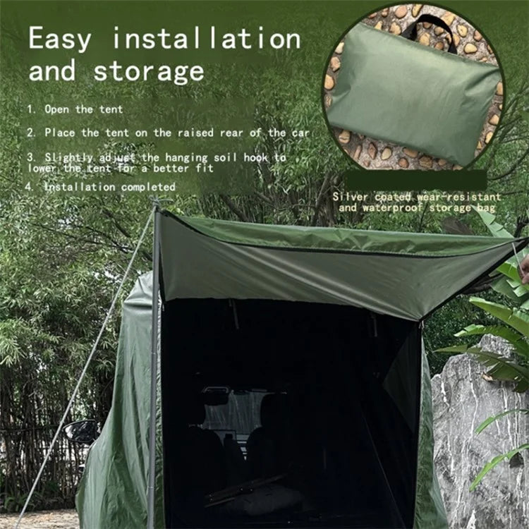 Car Rear Camping Tent Set Oxford Cloth SUV Cabana Tent with Awning Shade