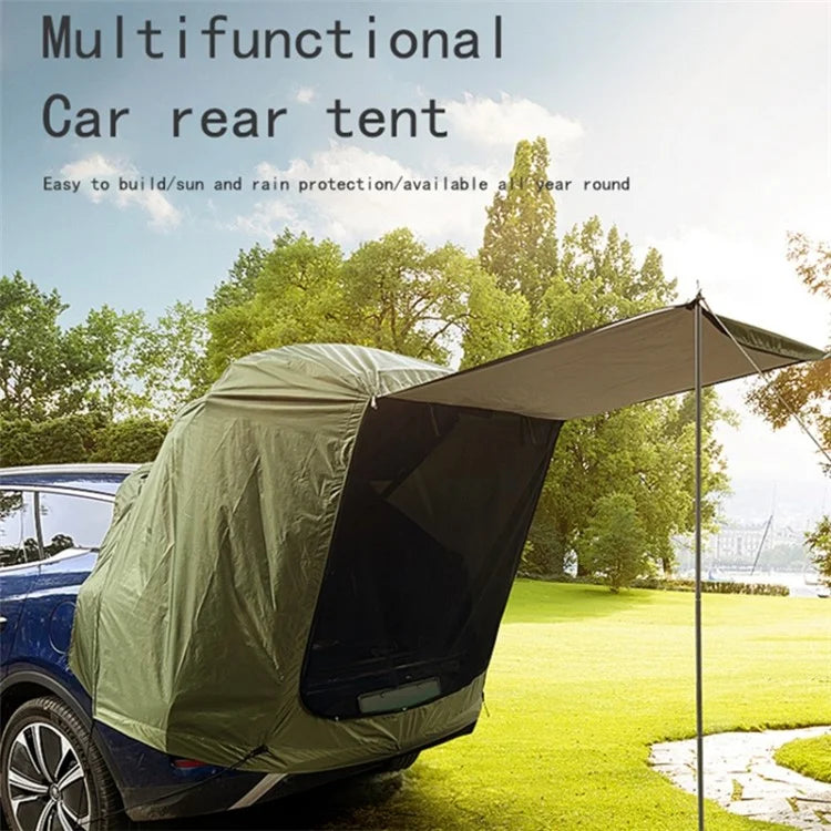 Car Rear Camping Tent Set Oxford Cloth SUV Cabana Tent with Awning Shade