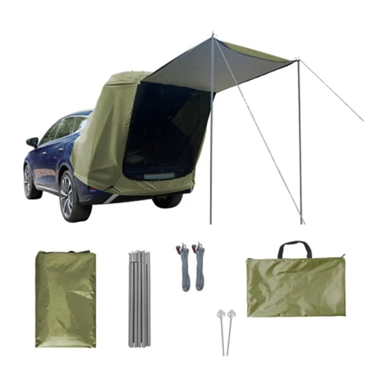 Car Rear Camping Tent Set Oxford Cloth SUV Cabana Tent with Awning Shade