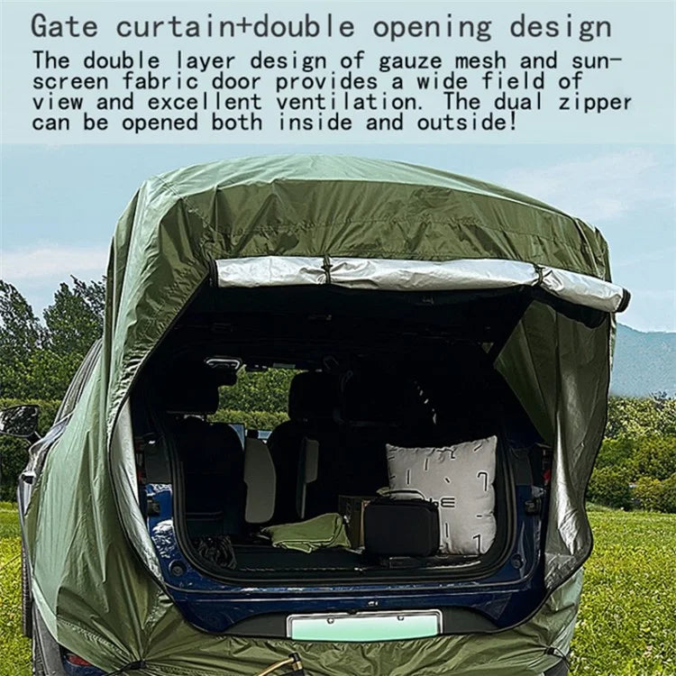Car Rear Camping Tent Set Oxford Cloth SUV Cabana Tent with Awning Shade