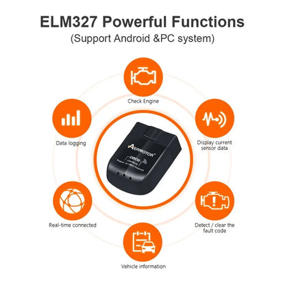 AERMOTOR ELM327 WIFI V1.5 OBD2 Scanner Car OBDII Code Reader Diagnostic Tool (Chip: PIC18F25K80)