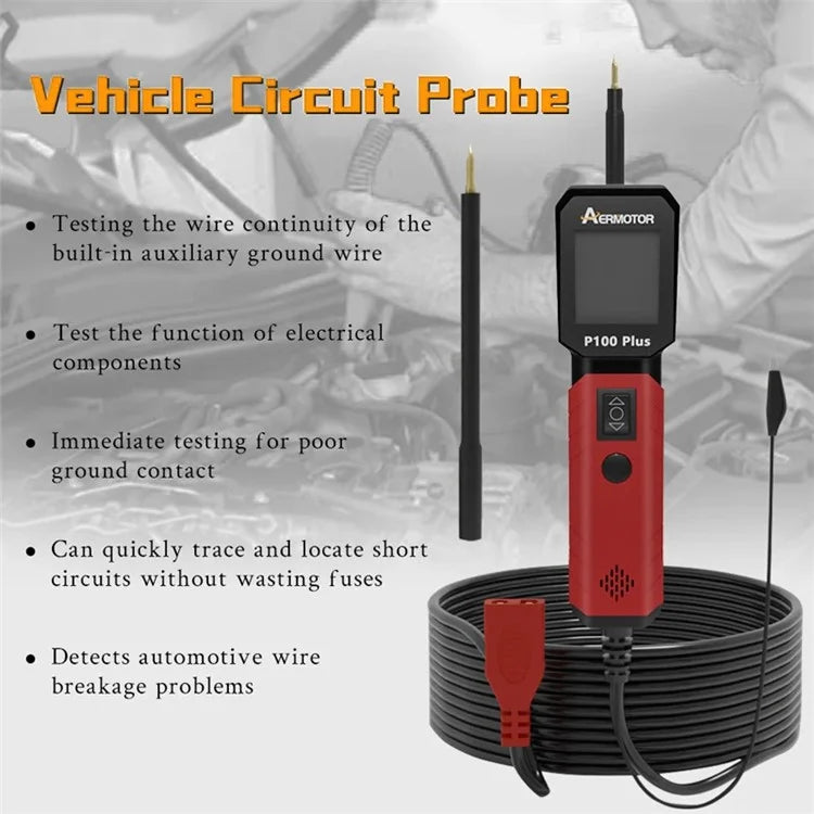AERMOTOR P100 Plus Vehicle Circle Probe Electrical System Automotive Circuit Tester Power Circuit Probe Kit