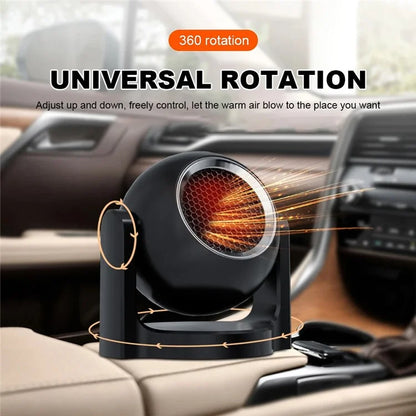 9709 12V Car Interior Hot / Cold Wind Fan Windshield Defrosting Defogging ABS Heater
