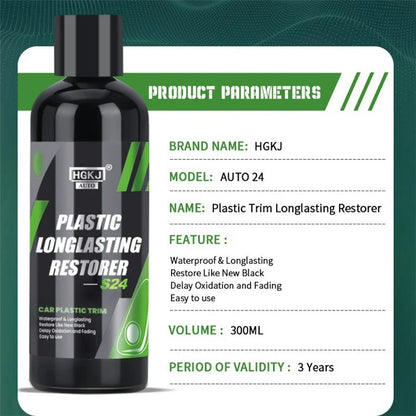 HGKJ AUTO-S24 300ml Car Plastic Restorer Longlasting Trim Waterproof Discoloured Plastic Renovator