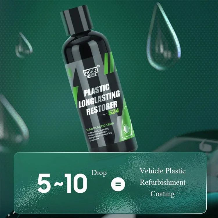 HGKJ AUTO-S24 100ml Longlasting Plastic Restorer Car Vehicle Trim Coating Renovator Repair Liquid