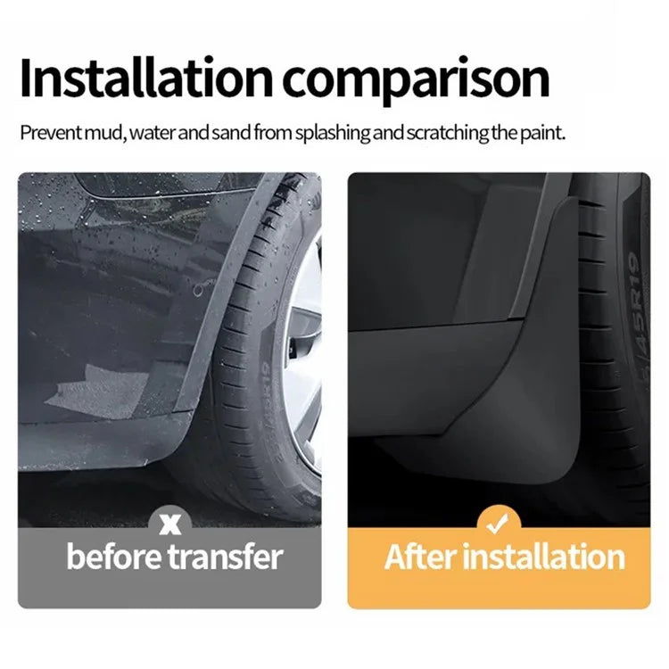 4Pcs / Set Soft PC Mudguard Mud Flaps for BYD Seagull 2023 Front and Rear Car Mudflaps Splash Fender Kit