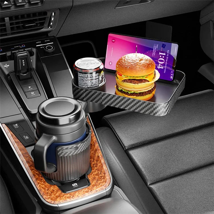CARFU AC-2392 Square Car Tray Removable Large Insulated Cup Coffee Food Container Car Cup Holder
