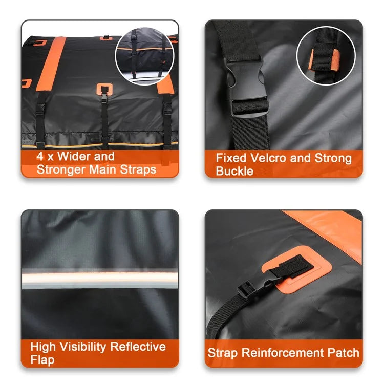 TIROL T26967 20-inch Car SUV Roof Bag 500D PVC Vehicle Roof Luggage Storage Bag Rainproof Cargo Bag
