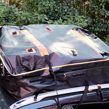 TIROL T26967 15-inch Car SUV Roof Cargo Bag 500D PVC Rainproof Vehicle Roof Luggage Storage Bag
