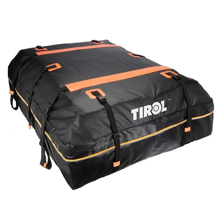 TIROL T26967 15-inch Car SUV Roof Cargo Bag 500D PVC Rainproof Vehicle Roof Luggage Storage Bag