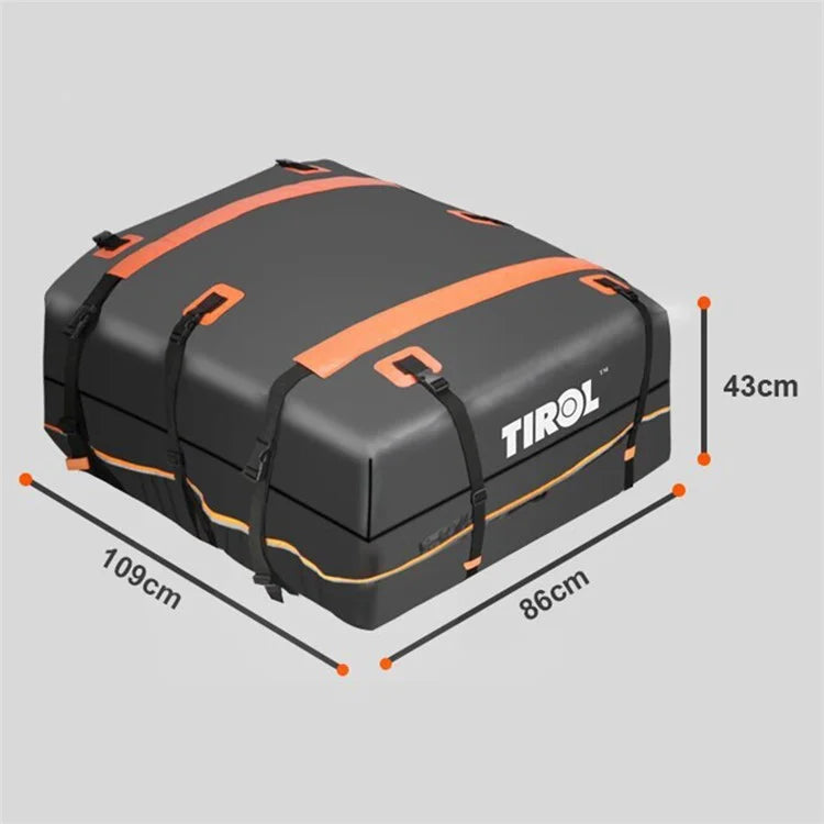 TIROL T26967 15-inch Car SUV Roof Cargo Bag 500D PVC Rainproof Vehicle Roof Luggage Storage Bag