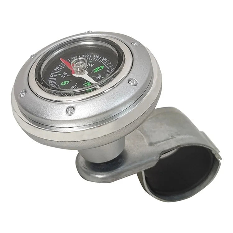 CARFU Plastic+Iron Car Steering Wheel Spinner Knob Compass Car Steering Auxiliary Booster Control Handle