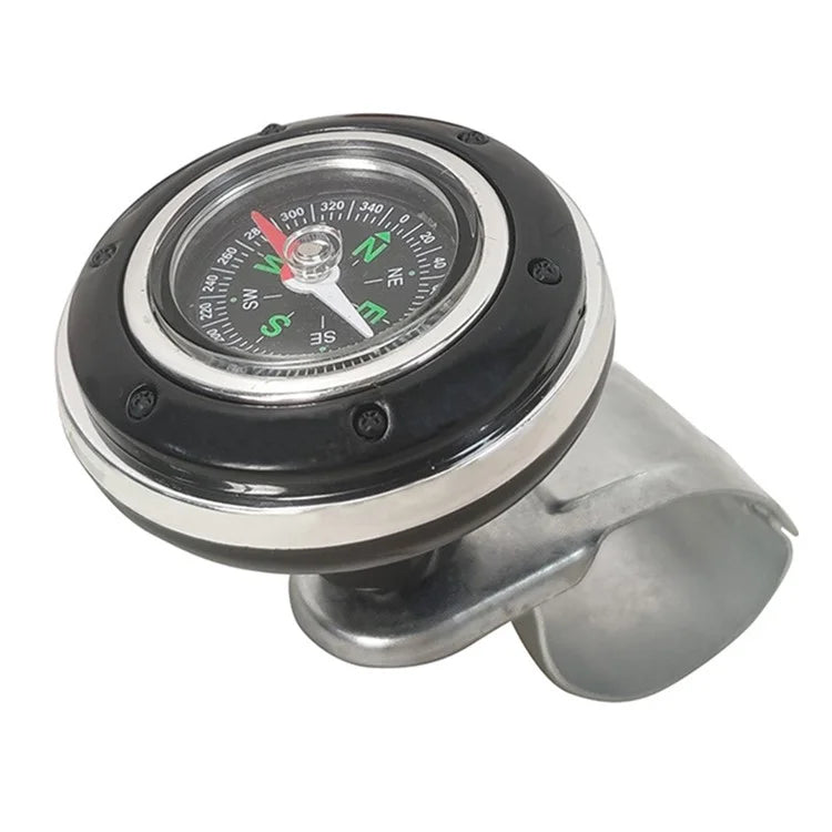 CARFU Plastic+Iron Car Steering Wheel Spinner Knob Compass Car Steering Auxiliary Booster Control Handle