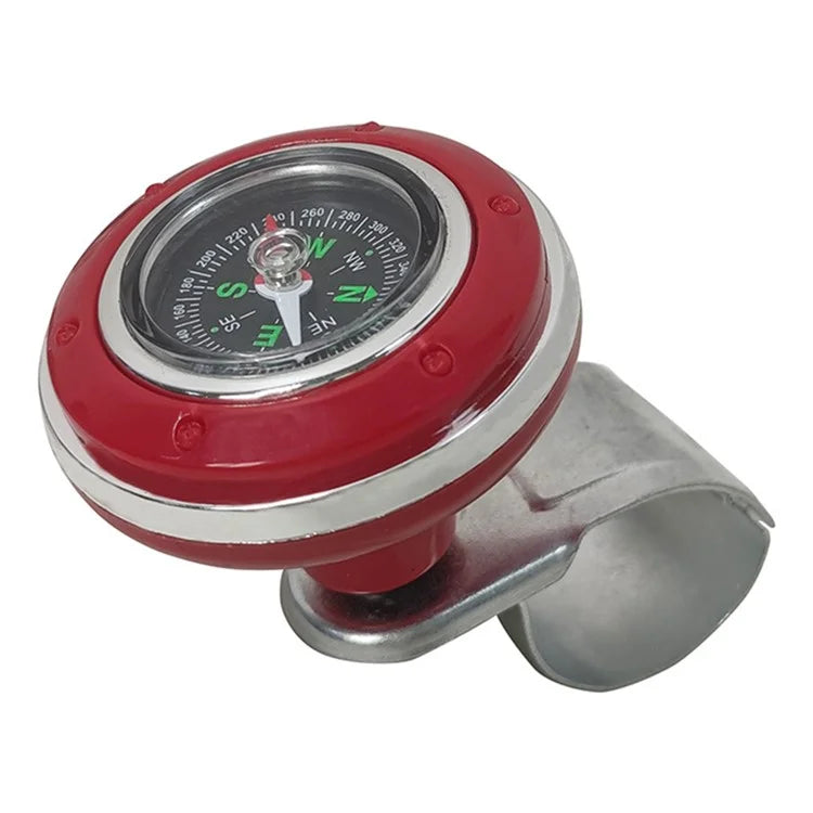 CARFU Plastic+Iron Car Steering Wheel Spinner Knob Compass Car Steering Auxiliary Booster Control Handle