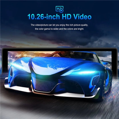 W912 10.26-inch HD Video Car Player Portable 360-Degree Rotating Car Monitor Support Mirror Link, TF Card