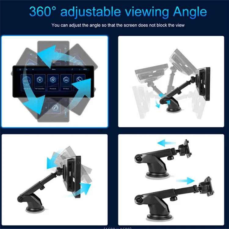 W912A 10.26-inch HD Portable Video Car Player with 2 Stand, AUX Cable, View Angle Adjustable Mirror Link Car Monitor