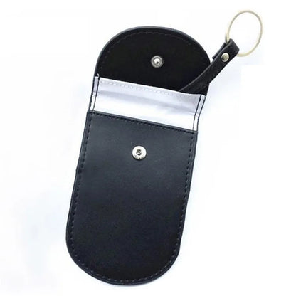 Car Key Signal Blocking Pouch Anti-theft RFID Blocking Genuine Cow Leather Car Keys Case Holder