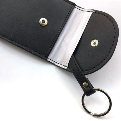 Car Key Signal Blocking Pouch Anti-theft RFID Blocking Genuine Cow Leather Car Keys Case Holder
