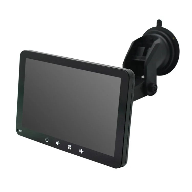 W507D 7-inch HD Touch Display Portable Car Play with 12-LED Camera, 2.4GHz WiFi Car Monitor, Suction Holder
