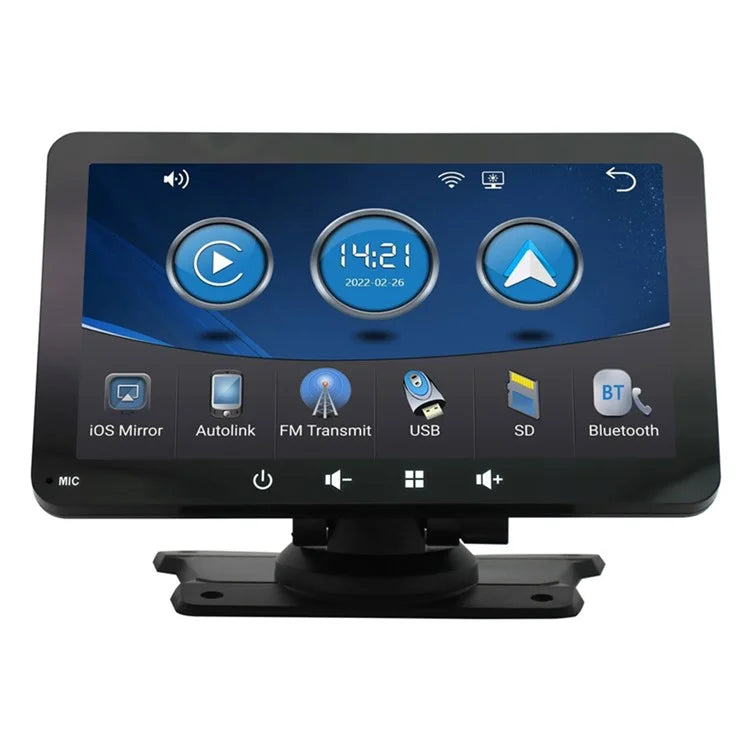 W507A 7-inch HD Touch Screen Car Play 2.4GHz WiFi Potable Car Stereo with Mirror Link Android Auto, Flat Stand