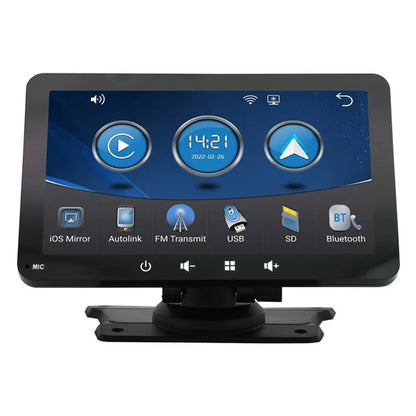 W507A 7-inch HD Touch Screen Car Play 2.4GHz WiFi Potable Car Stereo with Mirror Link Android Auto, Flat Stand