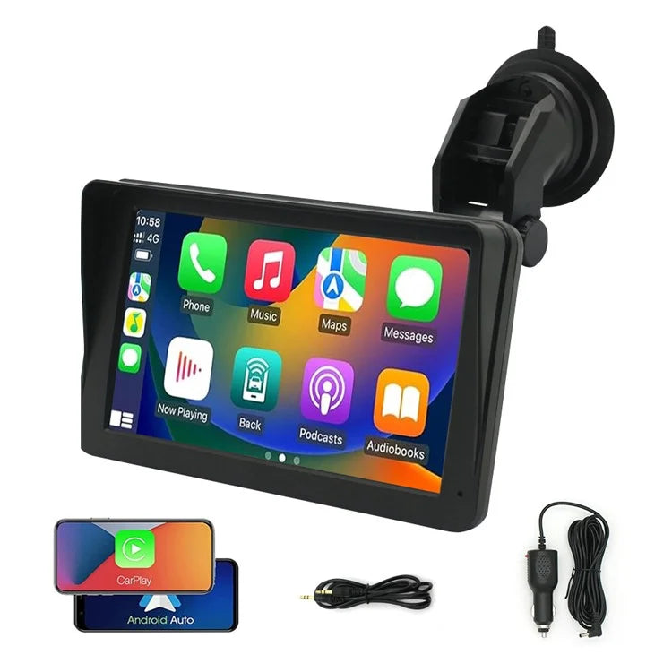 W506A 7-inch HD Touch Screen Car Play Mirror Link Android Auto Potable Car Stereo with FM Radio Function