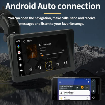 W506A 7-inch HD Touch Screen Car Play Mirror Link Android Auto Potable Car Stereo with FM Radio Function