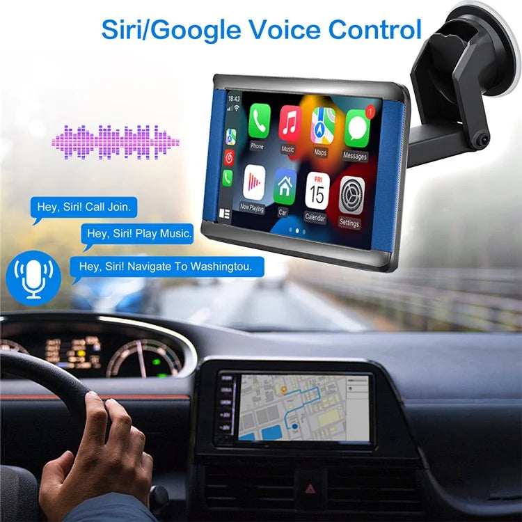 W503C 7.0-inch HD Screen Wireless Car Play with 12LED Camera, Portable Car Stereo Support Mirror Link, Android Auto