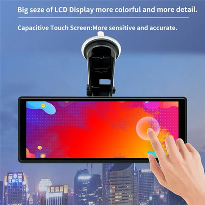 W508A 9.36-inch Display Car Play with Suction Cup Mount, Portable Bluetooth Car Stereo Support USB-Disk, TF Card