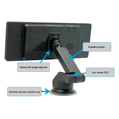 W508A 9.36-inch Display Car Play with Suction Cup Mount, Portable Bluetooth Car Stereo Support USB-Disk, TF Card