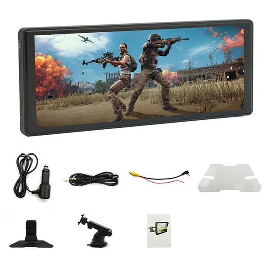 W508B 9.36-inch Display Car Play with 2 Mount Stand, Mirror Link Portable Car Stereo Support Bluetooth, USB-Disk, TF Card