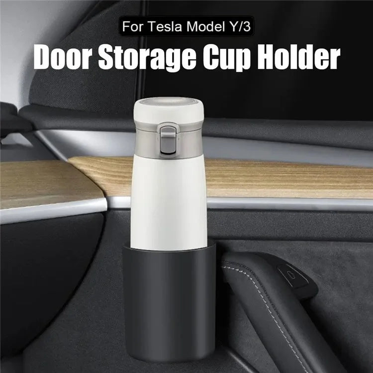 ALZH070 2Pcs For Tesla Model 3  /  Y Car Door Cup Holder Drink Storage Box