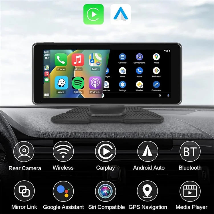 W513B 6.86-Inch HD Car Play with 12LED Camera Portable Car Radio Bluetooth Screen