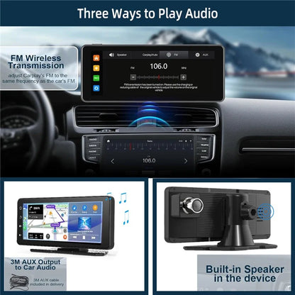 W513B 6.86-Inch HD Car Play with 12LED Camera Portable Car Radio Bluetooth Screen