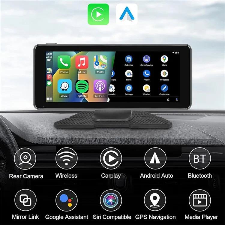 W513D 6.86-Inch HD Car Play Screen Portable Car Radio Display with Recorder
