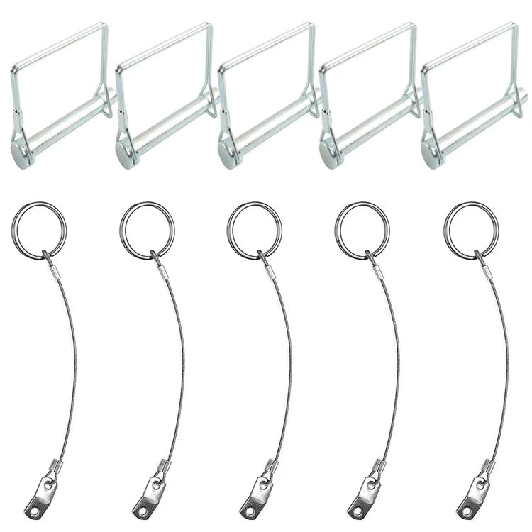A8062 5Pcs Shaft Locking Lock Pin Square Safety Wire Coupler Retainer with Chain