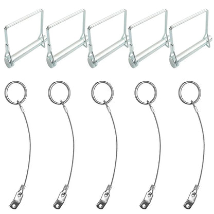 A8062 5Pcs Shaft Locking Lock Pin Square Safety Wire Coupler Retainer with Chain