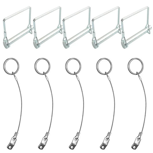 A8062 5Pcs Shaft Locking Lock Pin Square Safety Wire Coupler Retainer with Chain