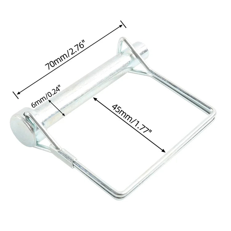 A8062 5Pcs Shaft Locking Lock Pin Square Safety Wire Coupler Retainer with Chain