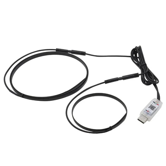110cm+35cm 2-in-1 RGB Ambient Lights for Car Interior Decor, Dual Control Fiber Optic Colorful Strip Light