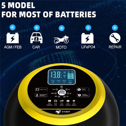 E-FAST TK-1500 300W High Power Car Automatic Battery Charger for Lithium LiFePO4 AGM GEL Lead-Acid