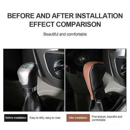 Universal Car Gear Shift Knob Cover Anti-slip PU Leather Protective Cover