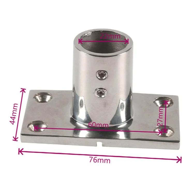 A8767 90-Degree Square Tube Base Stainless Steel 316 Hardware Accessories for Boats, Yachts